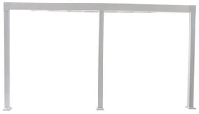 Pergola addossata Borea in alluminio struttura bianco L 419 x P 300 x H 268 cm