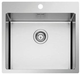 Lavello sopratop 1 vasca PYRAMIS Istros inox L 51 x L 55 cm argento
