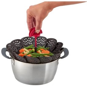 Tefal - Cestello per cottura a vapore INGENIO nero/rosso