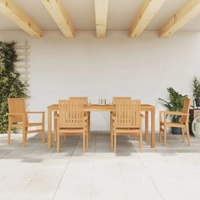 Set Da Pranzo Da Giardino 7 Pz İn Legno Massello Di Teak /