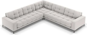 Divano angolare Bali 6 posti in velluto con gambe nere - L256cm