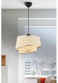 Lampada a sospensione a cavo BARETTE 1xE27/60W/230V crema/cromo lucido