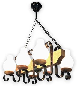 Brilagi - Lampadario a sospensione con catena QUEEN 6xE14/40W/230V faggio