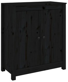 Credenza nera 70x35x80 cm in legno massello di pino