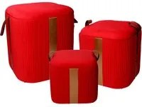 Puff contenitore velluto 1-3 rosso cm39x39h43