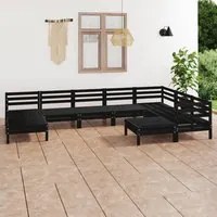 Set Divani da Giardino 9 pz in Legno Massello di Pino Nero cod mxl 36626