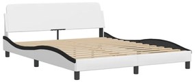 Letto con materasso bianco e nero 160x200cm similpelle