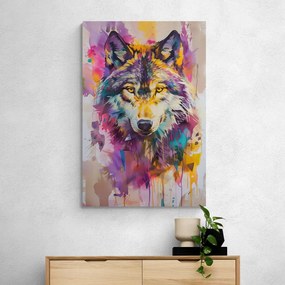 Stampa su tela – Lupo con imitazione di pittura