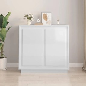 Credenza bianco lucido 80x34x75 cm in legno multistrato