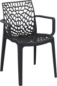 GEORGETA - poltrona moderna in polipropilene con decorazione