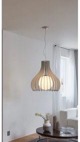 Eglo 96211 - Lampadario sospeso su cavo TINDORI 1xE27/60W/230V Ø 50 cm bianco