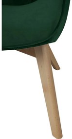 Poltrona verde scuro con rivestimento in velluto Niko – Ropez