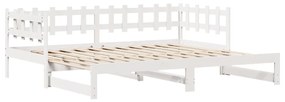 Dormeuse letto estraibile e cassetti bianca 80x200cm legno pino