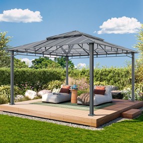 TOOLPORT Gazebo da giardino 4x4m, Hardtop, senza teli laterali - (300684)