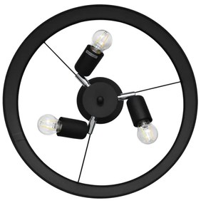 Lampadario a sospensione con supporto rigido ALBA 3xE27/15W/230V nero