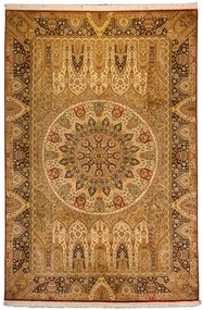 Ghom Tappeto orientale 280x190 Beige (Indian) Annodato A Mano