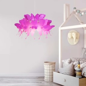 Lampadario per cameretta FARFALLA 1xE27/60W/230V rosa