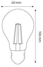 Lampada LED E27 8,5W a Filamento, 141lm/W Colore  Bianco Naturale 4.000K