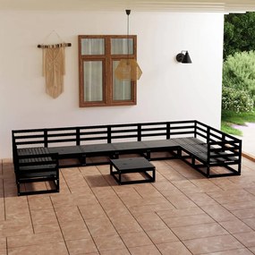 Set Divani da Giardino 11 pz in Legno Massello di Pino