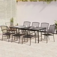 Set da Pranzo da Giardino 9 pz in Acciaio Antracitecod mxl 76726