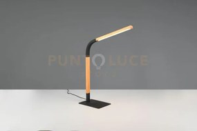 Norris lampada da studio led  7w 950lm, 3000k metallo nero e legno ...