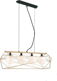 Lampadario Glamour Abraxas oro paralume oro 4x E27 LUCE AMBIENTE DESIGN
