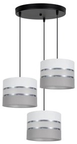 Lampadario su corda CORAL 3xE27/60W/230V bianco/grigio