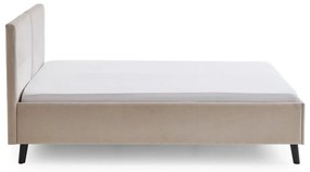 Letto matrimoniale imbottito beige con rete inclusa 140x200 cm Piano – Meise Möbel