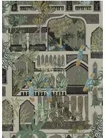 Josephine Munsey Carta da parati Peacock Arches - Mushroom Grey