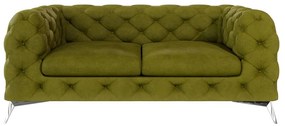 Divano verde con rivestimento in velluto 185 cm Chelsea – Ropez