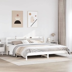 Letto senza materasso bianco 180x200 cm legno massello di pino