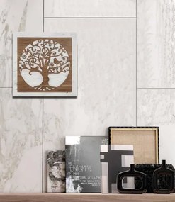 Quadro in legno 60x60 cm Albero figura intagliata su base tessuto