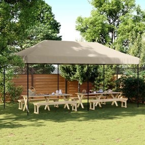 Tenda Da Festa Pieghevole Pop-up Tortora 580x292x315 Cm /