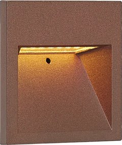 Lampada da parete moderna marrone ruggine quadrata con LED IP54 - Gem