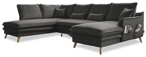 Divano letto angolare grigio scuro (angolo sinistro/"U") Charming Charlie - Miuform