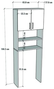 Mobile Coprilavatrice A Colonna 2 Ante 2 Vani 65x27x185 Window Rovere