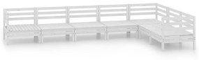 Set salotto da giardino 7 pz in legno massello di pino bianco