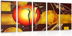 Quadri 5 pezzi – Coppia innamorata etnica