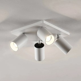 Arcchio Faretto Brinja, bianco, angolare, Ø 6 cm, a 4 luci, GU10 Brinja Arcchio, dimmerabile, Bianco / Opale, Corridoio, Alluminio, Moderno, Faretto