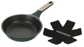 Padella antiaderente 20 cm verde con salvapadella