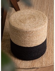 Poggiapiedi nero e colore naturale Juta Gold Black – Hanse Home