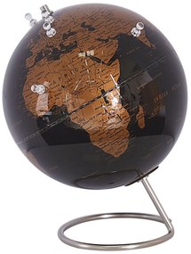 Mappamondo nero e rame con magneti 29 cm CARTIER Beliani