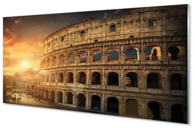 Quadro acrilico Sunset di Roma Colosseo 100x50 cm