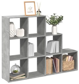 Libreria 4 ripiani grigio cemento 137,5x29x103,5 cm truciolato