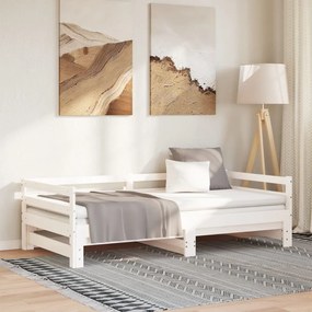Lettino Estraibile Senza Materasso Bianco 80x200 Cm /
