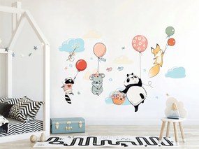 Adesivo da parete per bambini con allegro motivo di animali volanti 51 x 22 cm