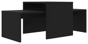 Set tavolini da salotto nero 100x48x40 cm in legno multistrato