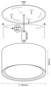 Faretto LED LED/12W/230V 4000K diametro 10 cm nero