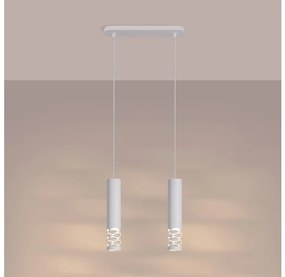 Sollux SL.1692 - Lampadario a sospensione con filo LIRO 2xGU10/10W/230V bianco