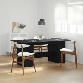 Tavolo Da Pranzo Rovere Nero 180x90x76 Cm Legno Multistrato /